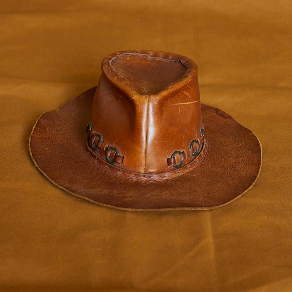 Vintage handmade Leather hat